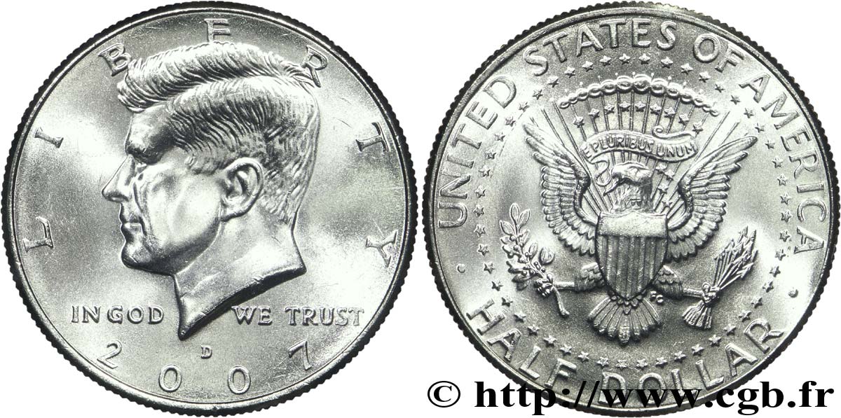 UNITED STATES OF AMERICA 1/2 Dollar Kennedy 2007 Denver MS 