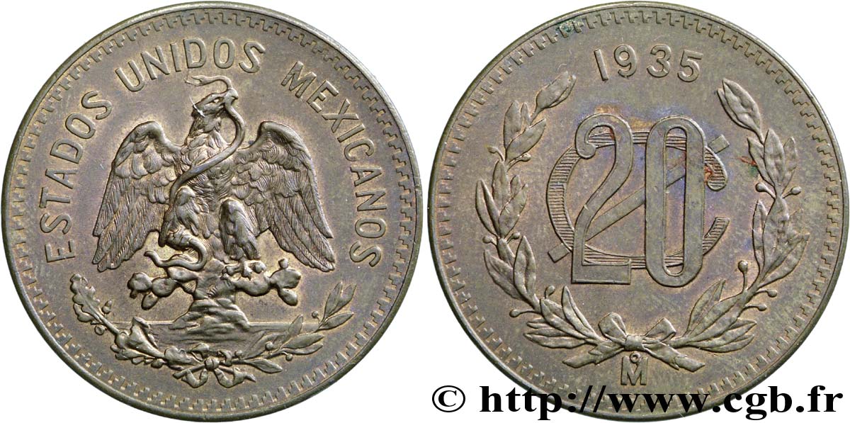 MEXIQUE 20 Centavos Aigle 1935 Mexico SUP 