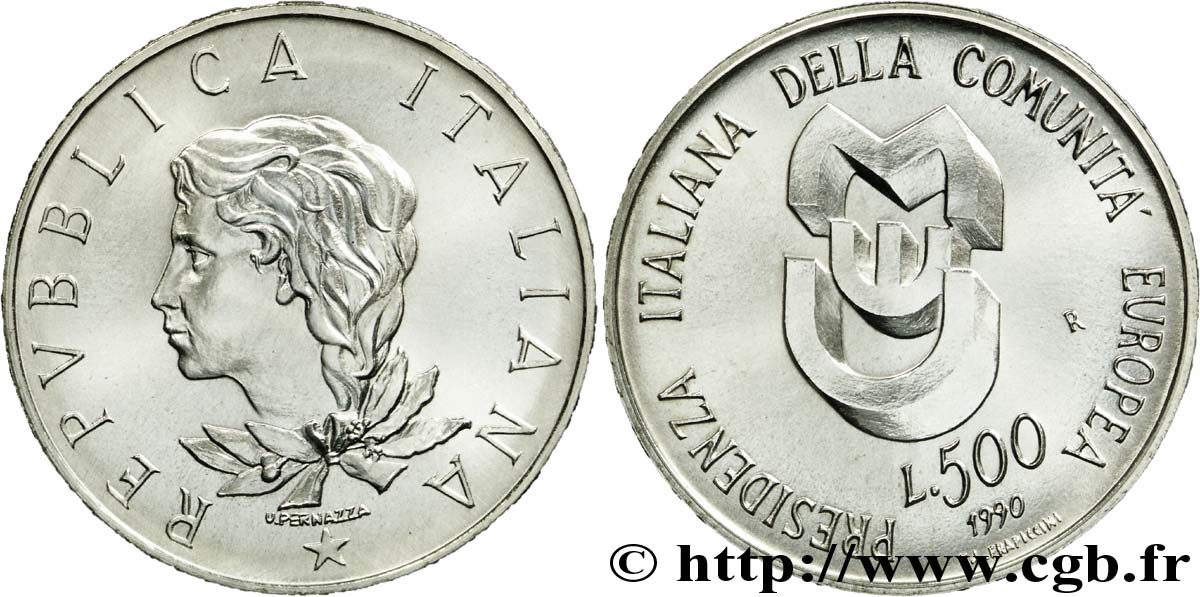 ITALIE 500 Lire présidence italienne de la CEE 1990 Rome - R FDC 