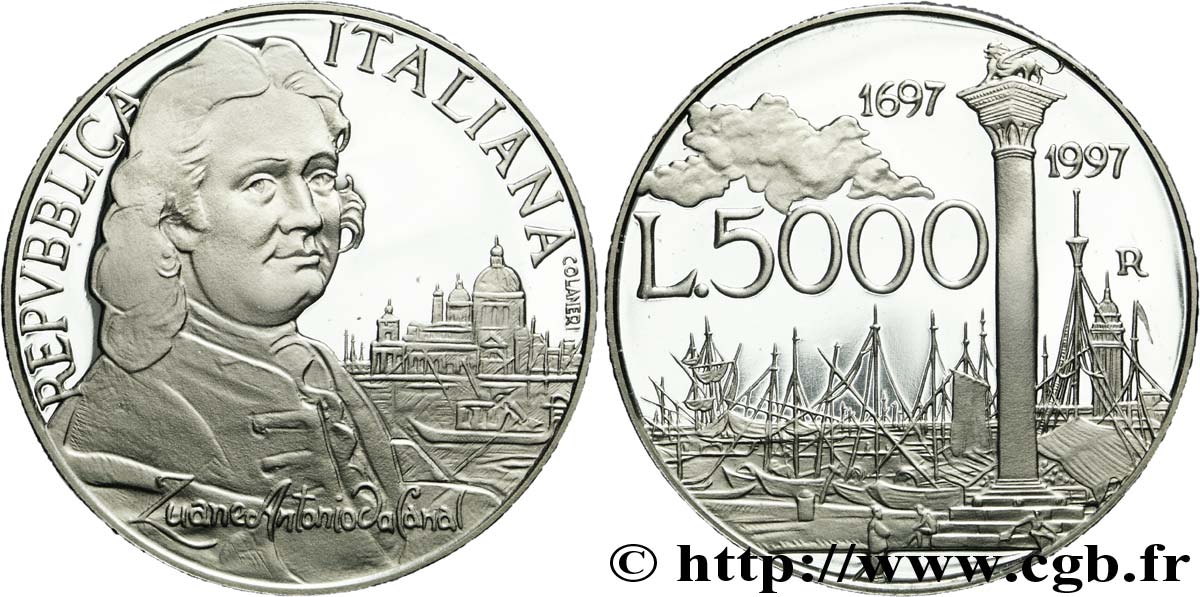 ITALIE 5000 Lire BE 300e anniversaire de la naissance de Giovanni Antonio Canal dit “Canaletto” 1997 Rome - R FDC 