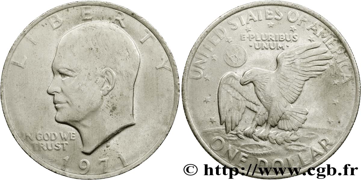 ÉTATS-UNIS D AMÉRIQUE 1 Dollar Eisenhower  1971 Denver TTB+ 