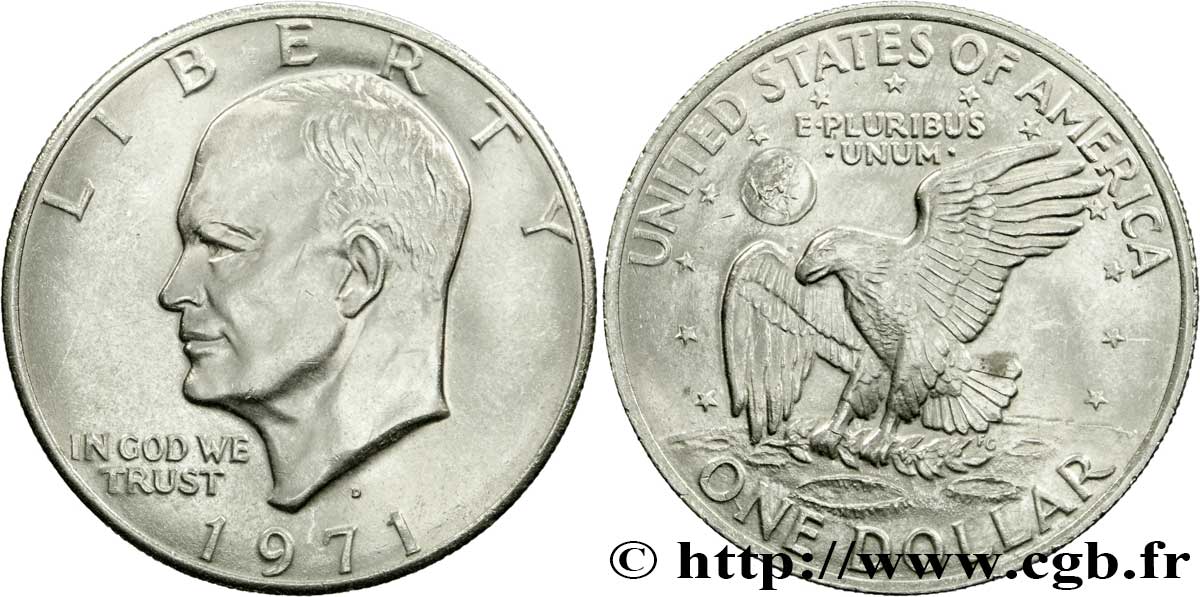 ÉTATS-UNIS D AMÉRIQUE 1 Dollar Eisenhower  1971 Denver SUP 