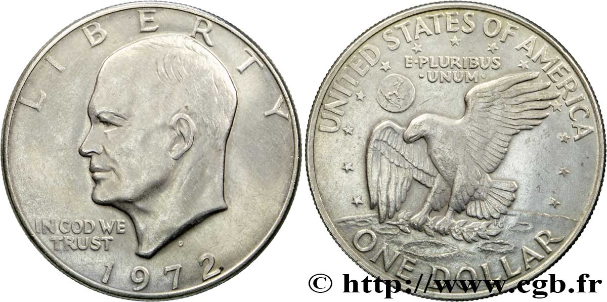 ÉTATS-UNIS D AMÉRIQUE 1 Dollar Eisenhower  1972 Denver SUP 