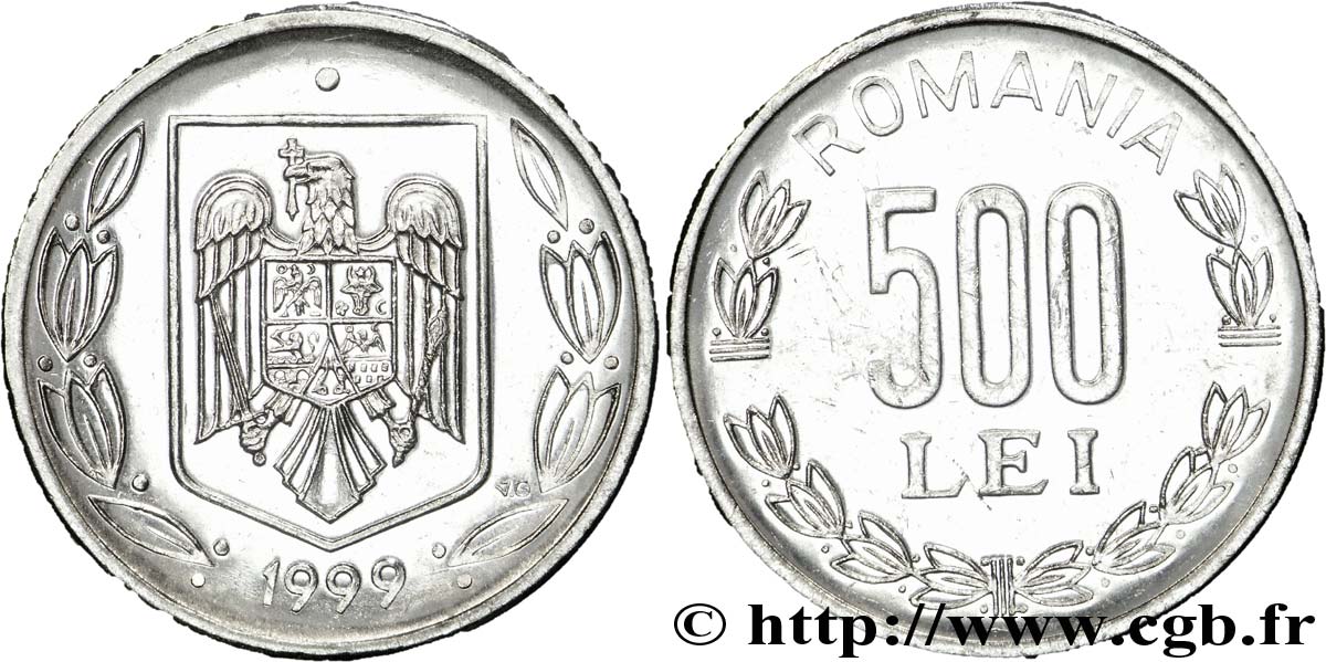 ROMANIA 500 Lei emblème tranche A 1999  MS 