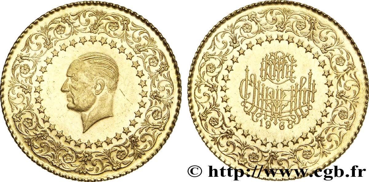 TURQUIE 50 Kurush Mustafa Kemal Atatürk série des  monnaies de luxe 1968  SUP 