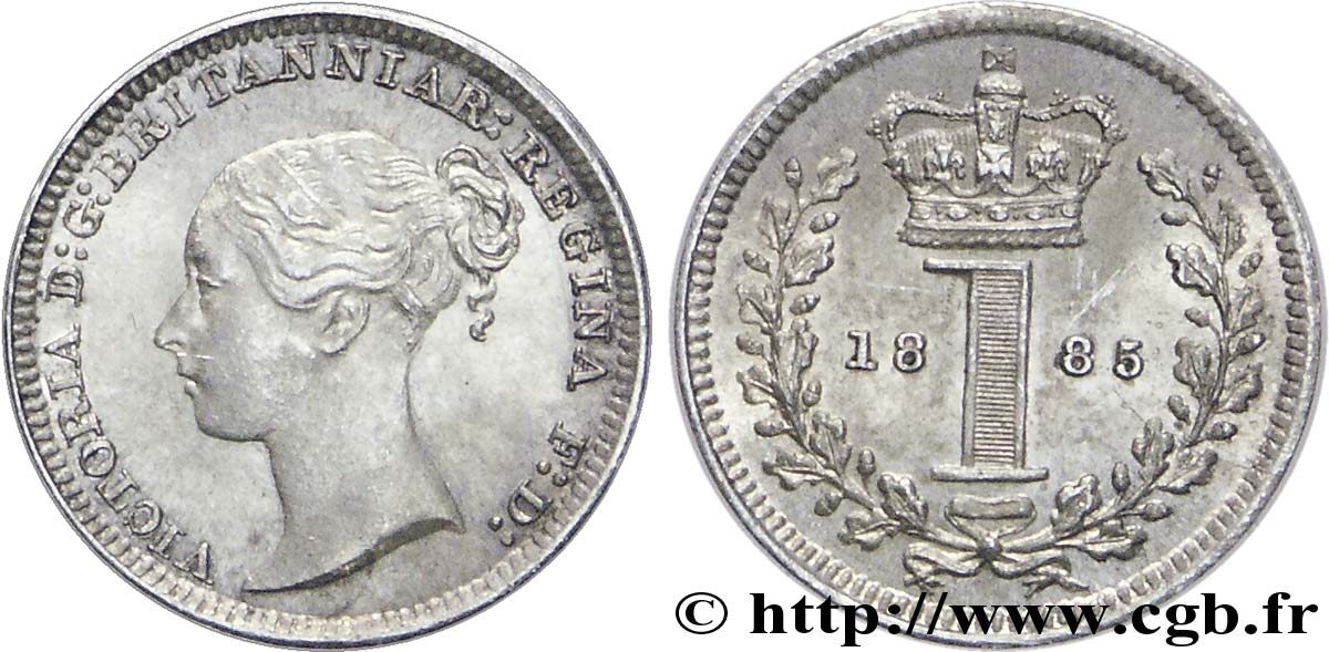 ROYAUME-UNI 1 Penny Victoria buste jeune 1885  SPL 