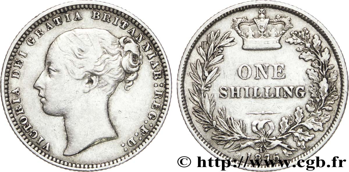 ROYAUME-UNI 1 Shilling Victoria 1876  TTB 