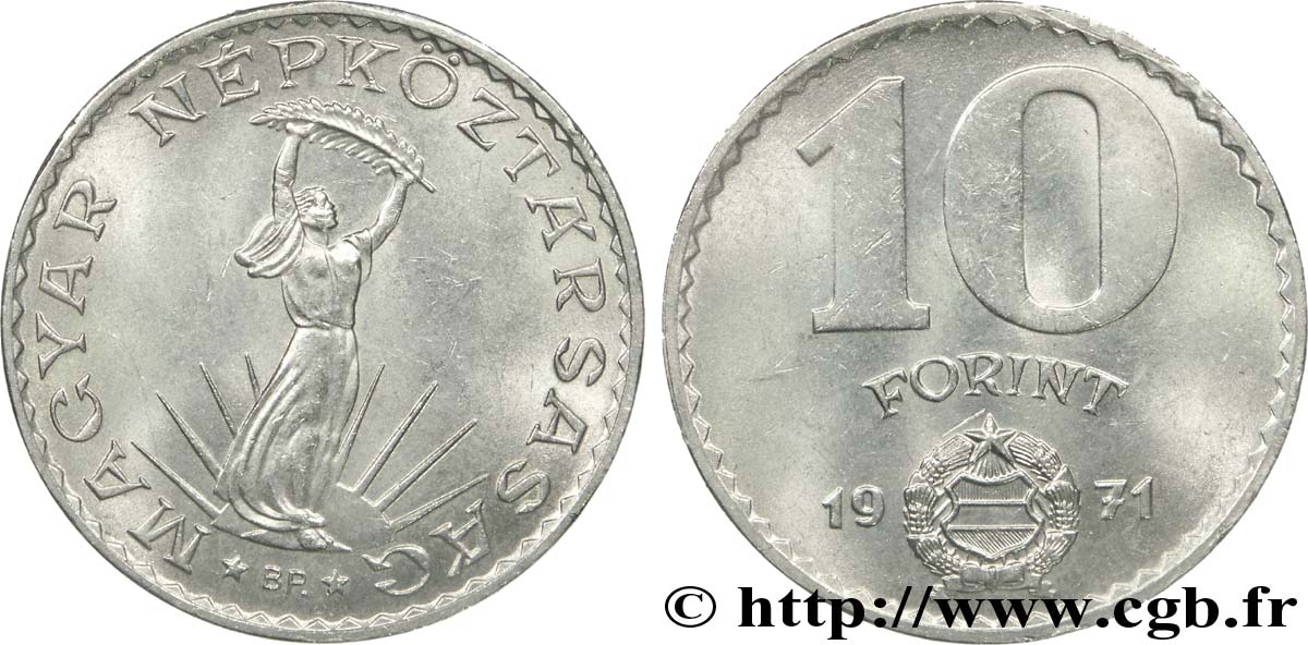HONGRIE 10 Forint “Liberté” 1971 Budapest SUP 