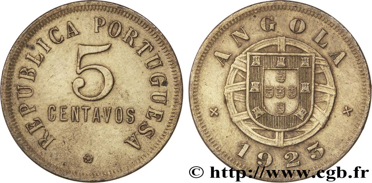 ANGOLA 5 Centavos monnayage colonial Portugais 1925  TTB 