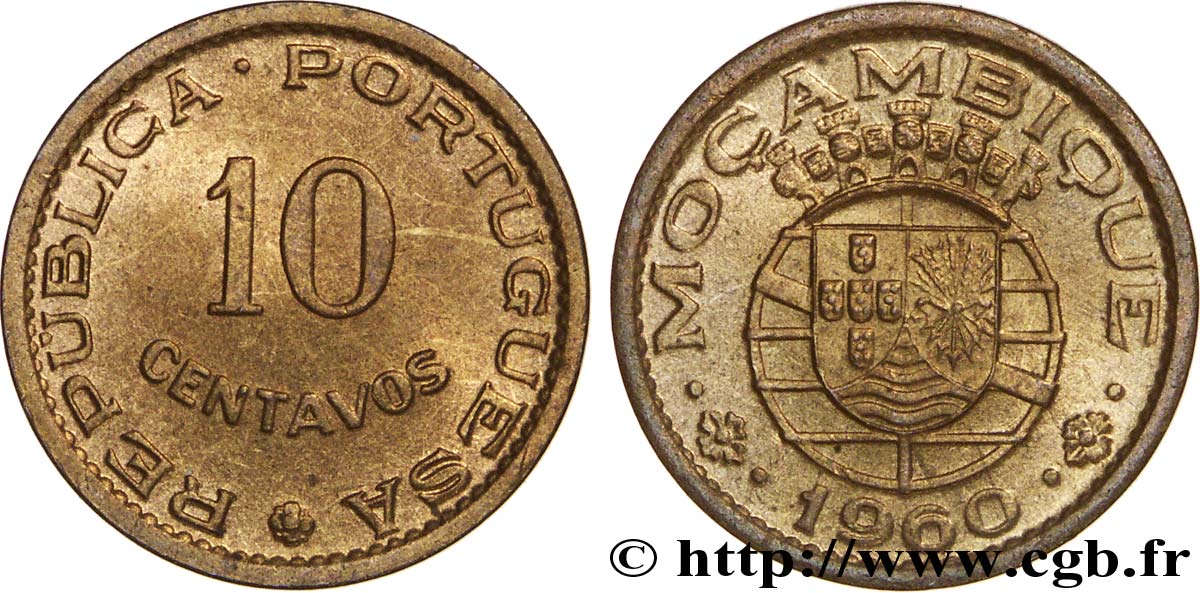 MOZAMBIQUE 10 Centavos colonie portugaise du Mozambique 1960  SPL 