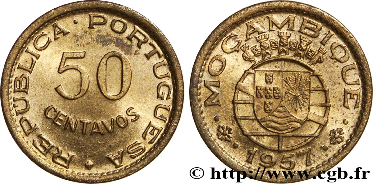 MOZAMBIQUE 50 Centavos colonie portugaise du Mozambique 1957  SUP 