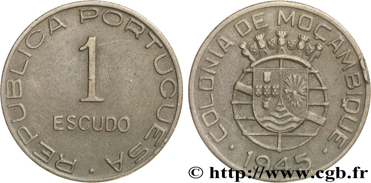 MOZAMBIQUE 1 Escudo colonie portugaise du Mozambique 1955  TTB 