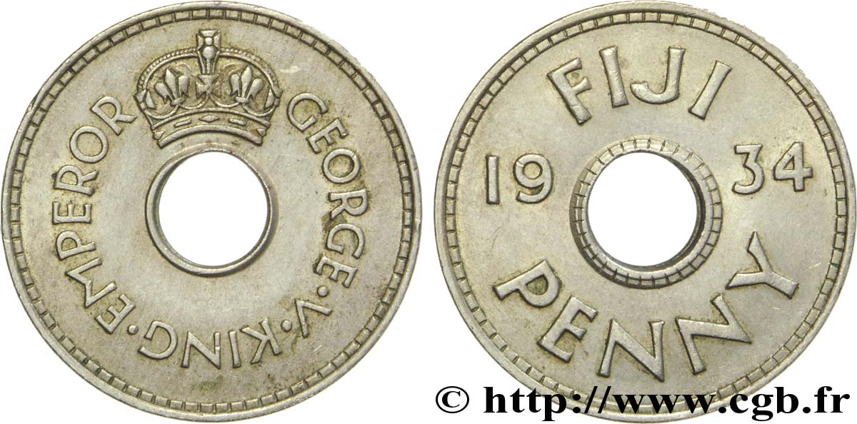 FIDJI 1 Penny frappe au nom du roi Georges  V 1934  SUP 