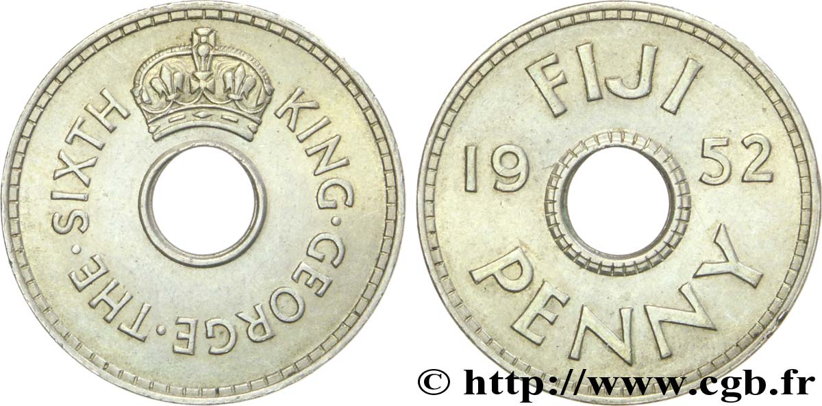 FIDJI 1 Penny frappe au nom du roi Georges  VI 1952  SUP 