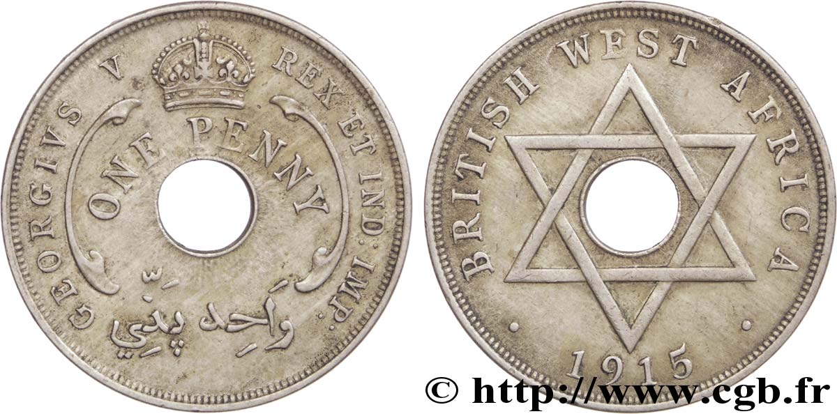 AFRIQUE OCCIDENTALE BRITANNIQUE 1 Penny Georges V 1915 Heaton - H SUP 