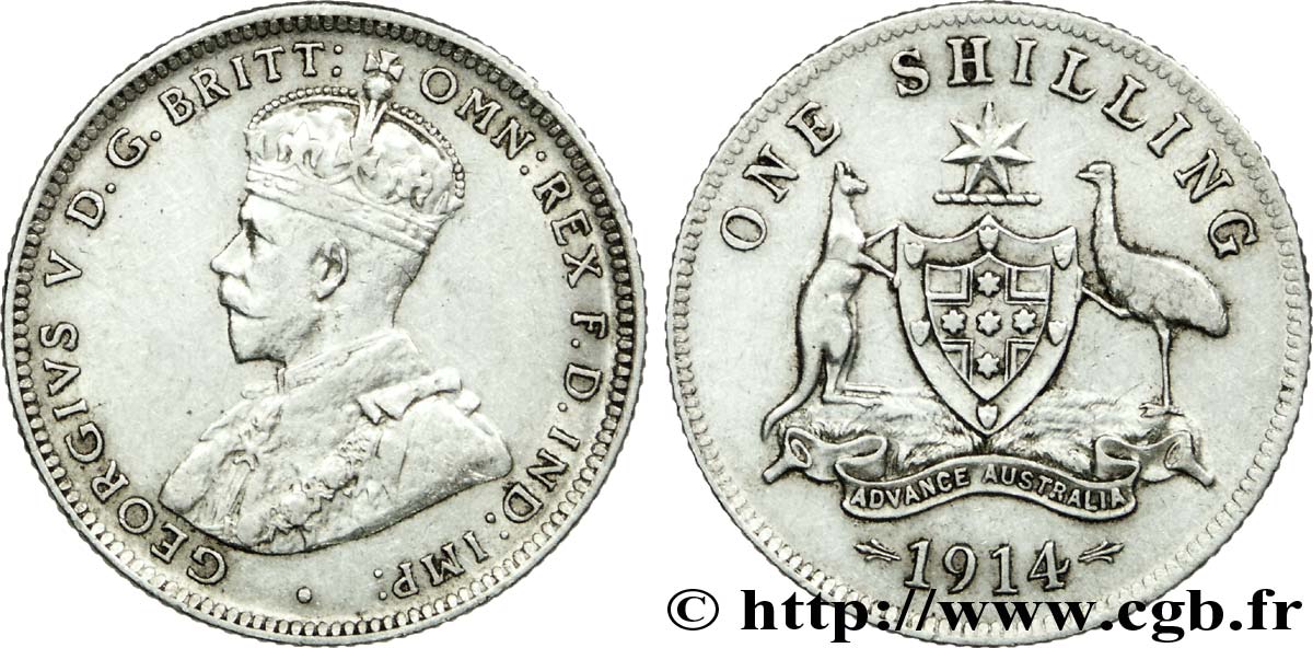 AUSTRALIE 1 Shilling Georges V 1914 Londres TTB+ 