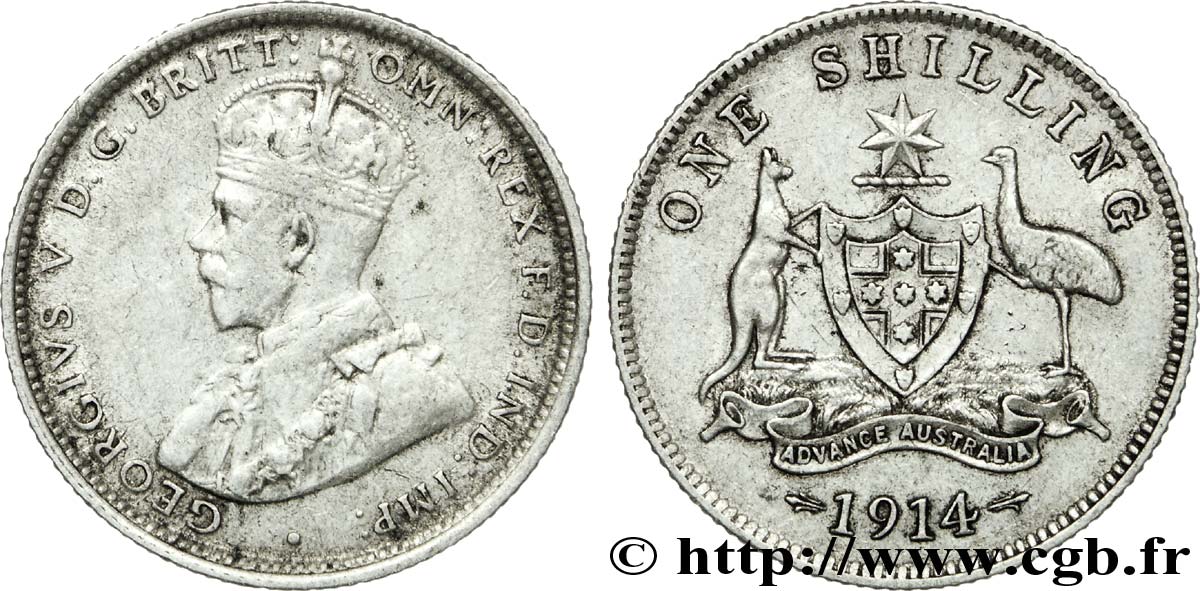 AUSTRALIE 1 Shilling Georges V 1914 Londres TTB 