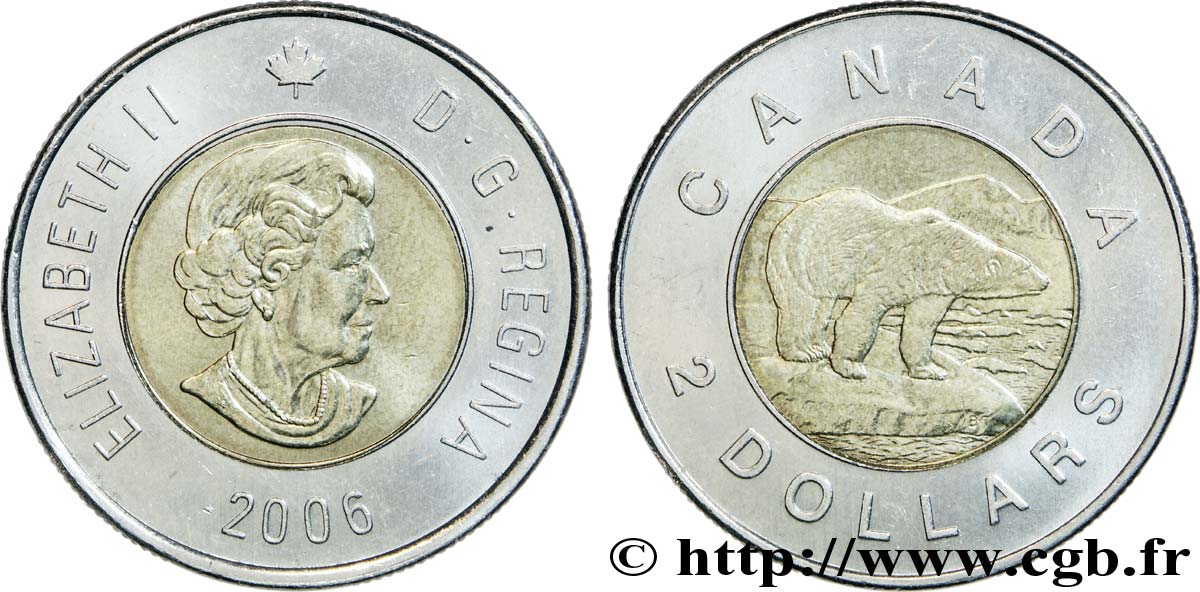 CANADA 2 Dollars Elisabeth II / ours polaire 2006  SUP 