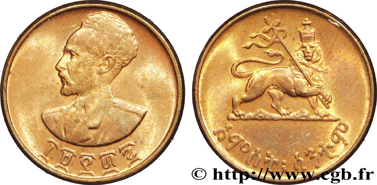 ÉTHIOPIE 5 Cents Haile Selassie/ lion éthiopien EE1936 1944  SPL 