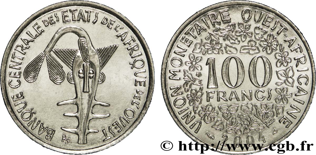 WEST AFRICAN STATES (BCEAO) 100 Francs BCEAO masque 2004 Paris MS 