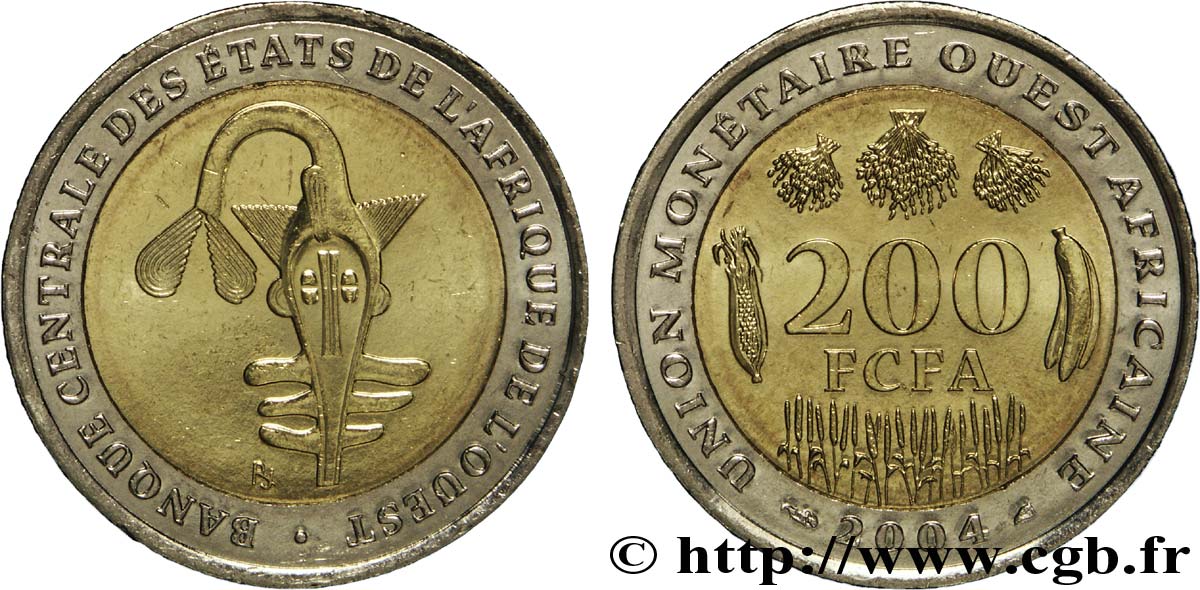 WEST AFRICAN STATES (BCEAO) 200 Francs BCEAO masque 2004  MS 