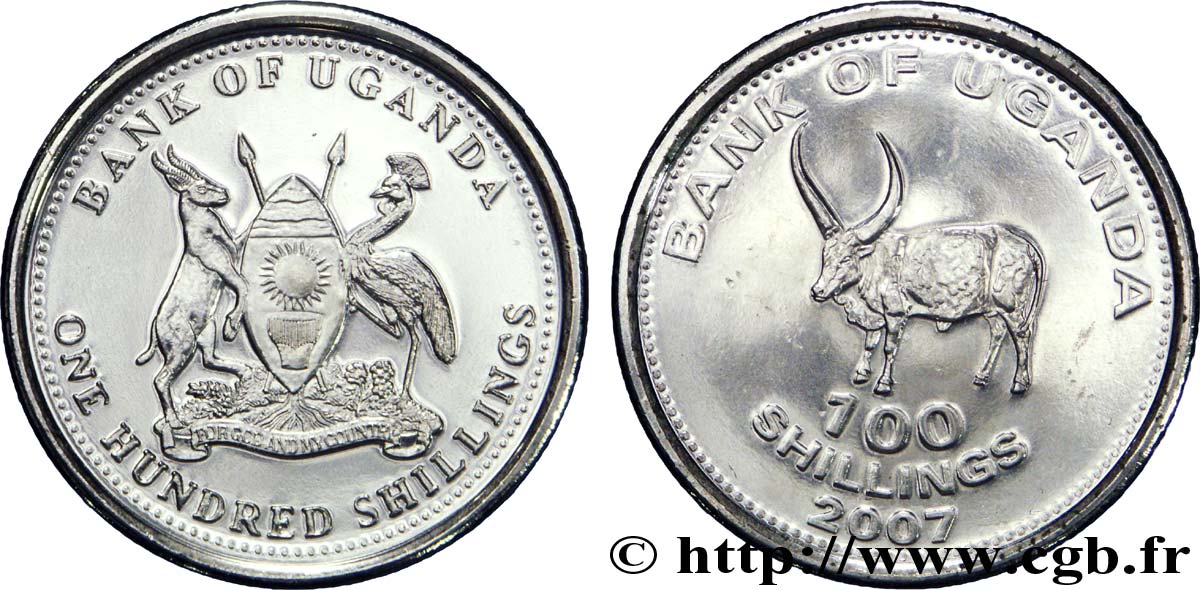 UGANDA 100 Shillings emblème / buffle africain 2007  fST 