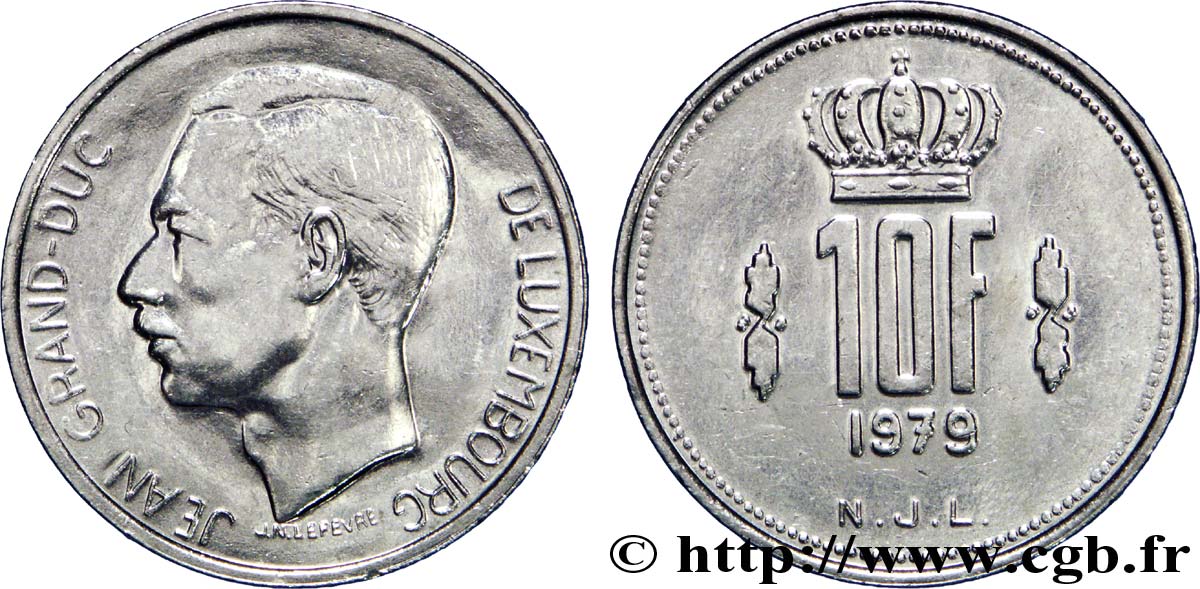 LUXEMBOURG 10 Francs Grand-Duc Jean 1980  TTB+ 