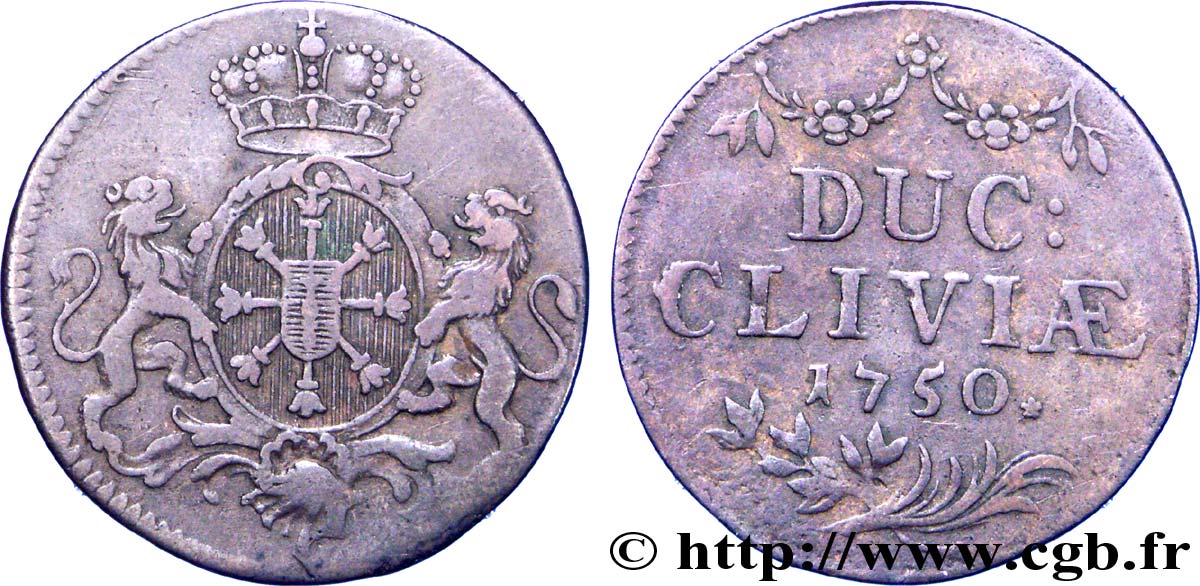 ALLEMAGNE - CLÈVES 1 Pfennig Duché de Clèves 1750  TTB 