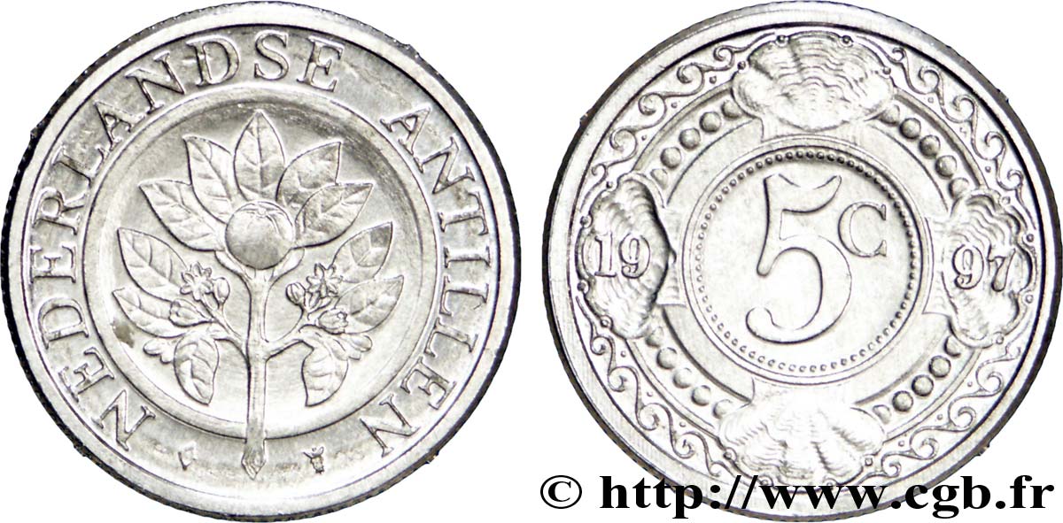 ANTILLES NÉERLANDAISES 5 Cents 1997 Utrecht SPL 