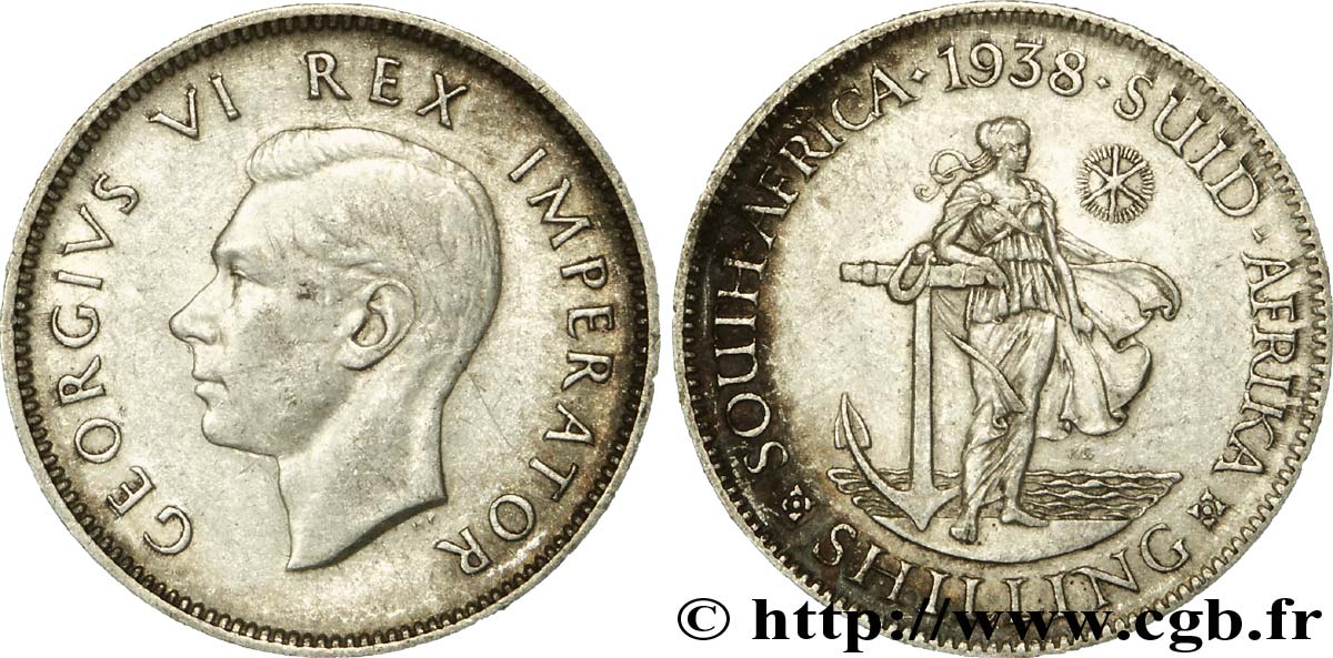 AFRIQUE DU SUD 1 Shilling Georges VI 1938 Pretoria TTB 