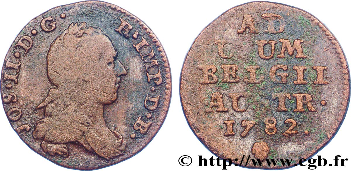 BELGIQUE - PAYS-BAS AUTRICHIENS 1 Liard Pays-Bas Autrichiens Joseph II 1782 Bruxelles TB 