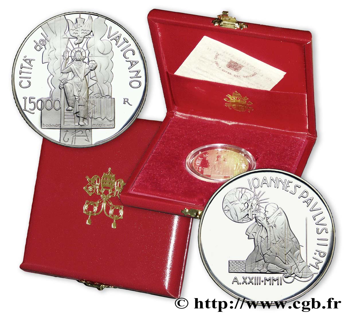VATICAN ET ÉTATS PONTIFICAUX 5000 Lire (Proof) BE Jean-Paul II / la résurrection de Pâques 2001 Rome FDC 