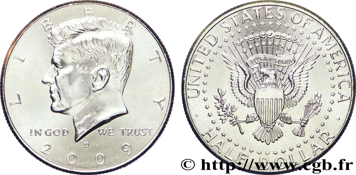 UNITED STATES OF AMERICA 1/2 Dollar Kennedy 2009 Denver MS 