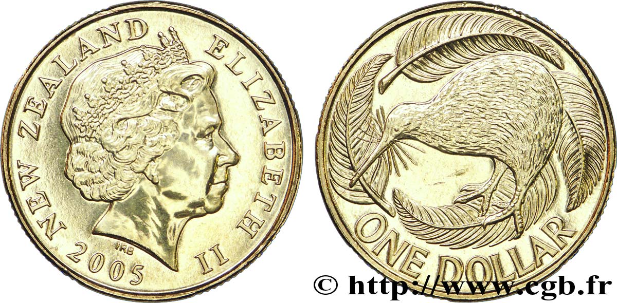NOUVELLE-ZÉLANDE 1 Dollar Elisabeth II / kiwi 2005 British Royal Mint SPL 