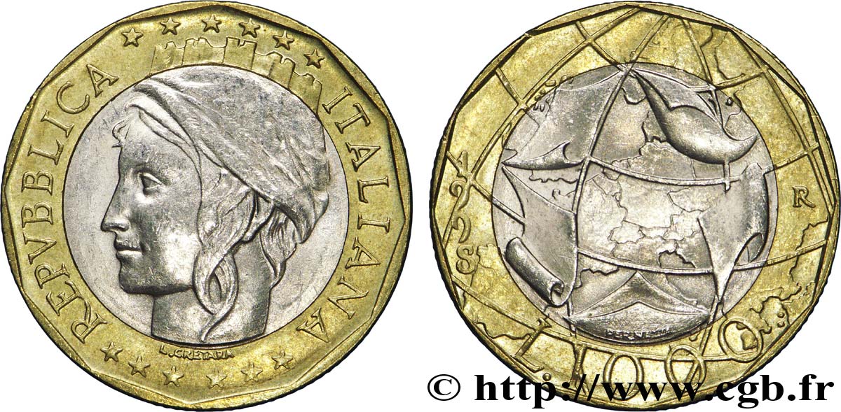 ITALY 1000 Lire Union Européenne 1998 Rome - R AU 