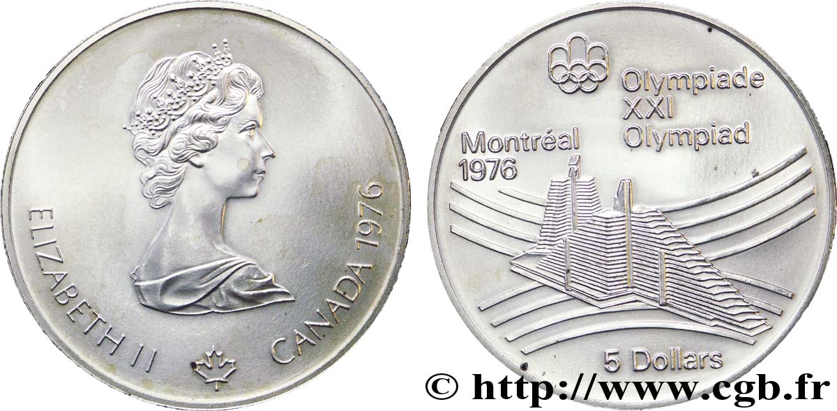 CANADA 5 Dollars BE JO Montréal 1976 village olympique / Elisabeth II 1976  SUP 