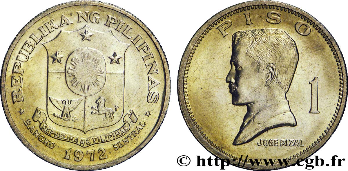 PHILIPPINES 1 Piso emblème / Jose Rizal 1972  SPL 