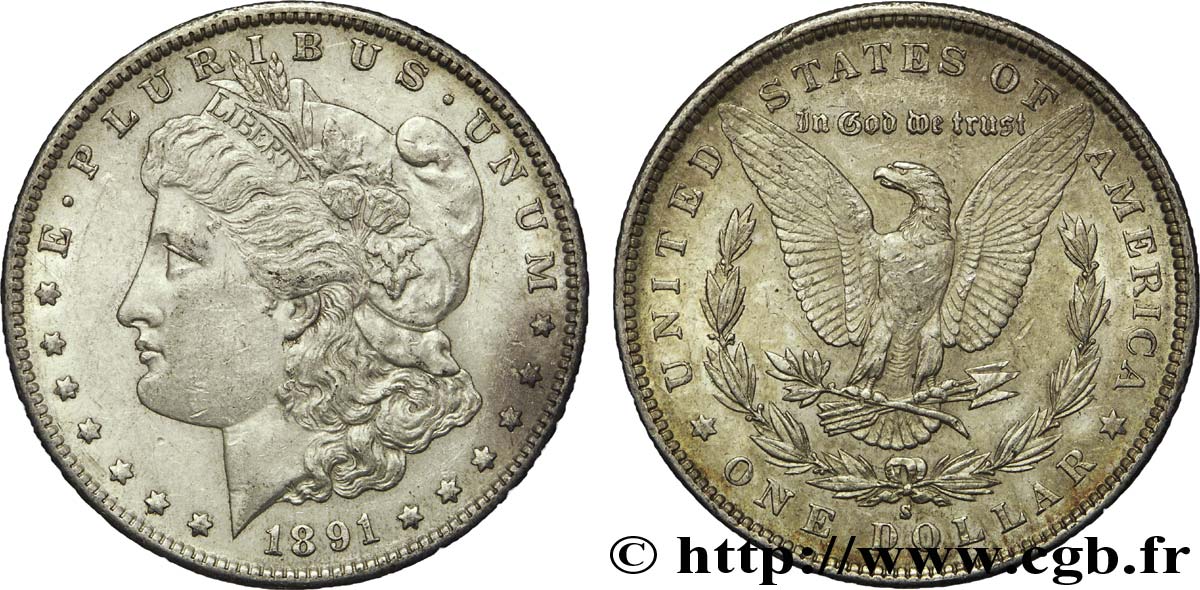 ÉTATS-UNIS D AMÉRIQUE 1 Dollar type Morgan 1891 San Francisco - S TTB+ 