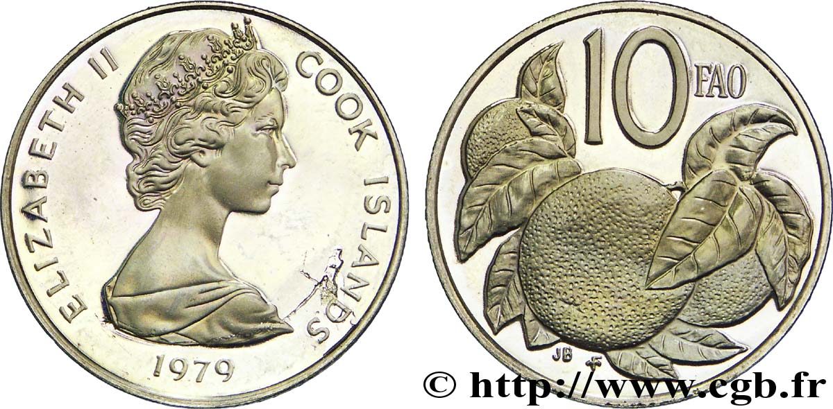 ÎLES COOK  10 Cents BE (proof) Elisabeth II / orange 1979  SPL 