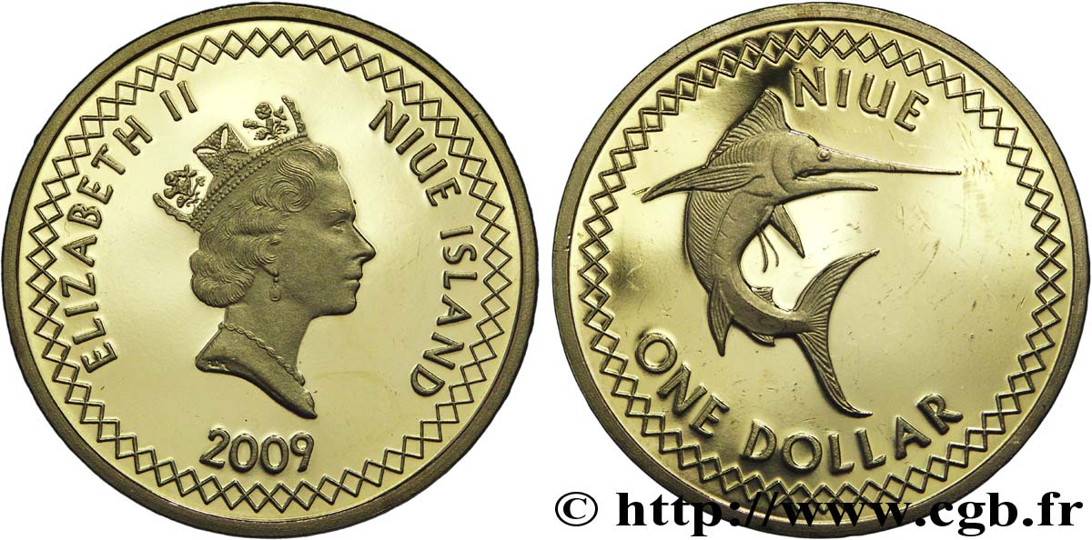 NIUÉ 1 Dollar Elisabeth II / espadon 2009  FDC 