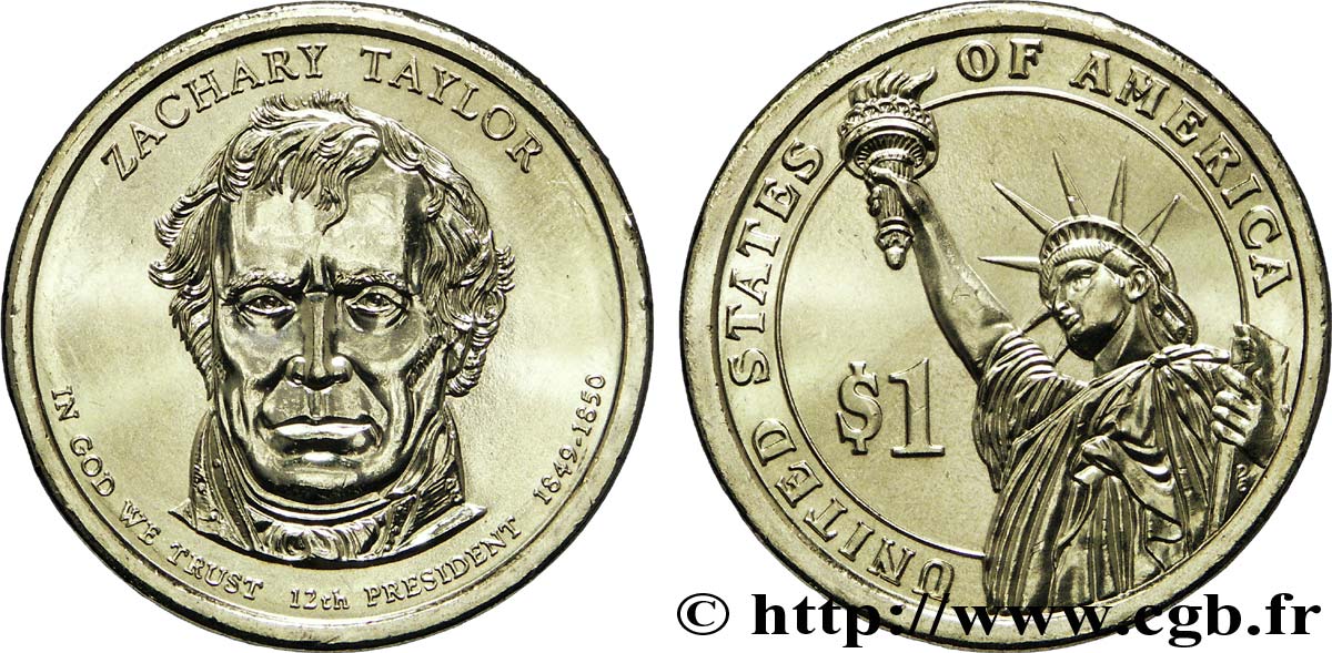 ÉTATS-UNIS D AMÉRIQUE 1 Dollar Présidentiel Zachary Taylor tranche A 2009 Philadelphie SPL 