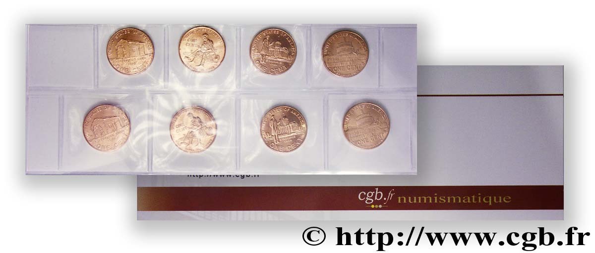 VEREINIGTE STAATEN VON AMERIKA Série 8 Cents Commémoratifs Lincoln : les quatre types pour les deux ateliers 2009 Denver fST 