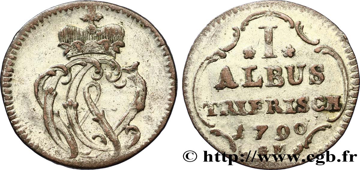 GERMANY - TRIER 1 Albus monogramme du prince-archevêque Clément Wenzel de Saxe 1790  XF 