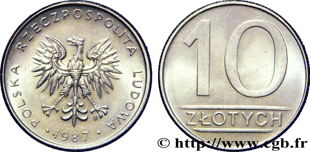 POLOGNE 10 Zlotych aigle 1987 Varsovie SPL 