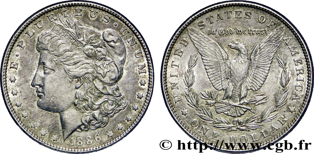 ÉTATS-UNIS D AMÉRIQUE 1 Dollar type Morgan 1886 Philadelphie TTB+ 