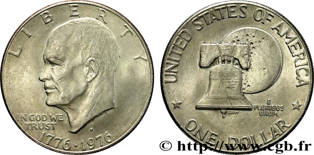 ÉTATS-UNIS D AMÉRIQUE 1 Dollar Eisenhower bicentenaire type II 1976 Denver TTB+ 