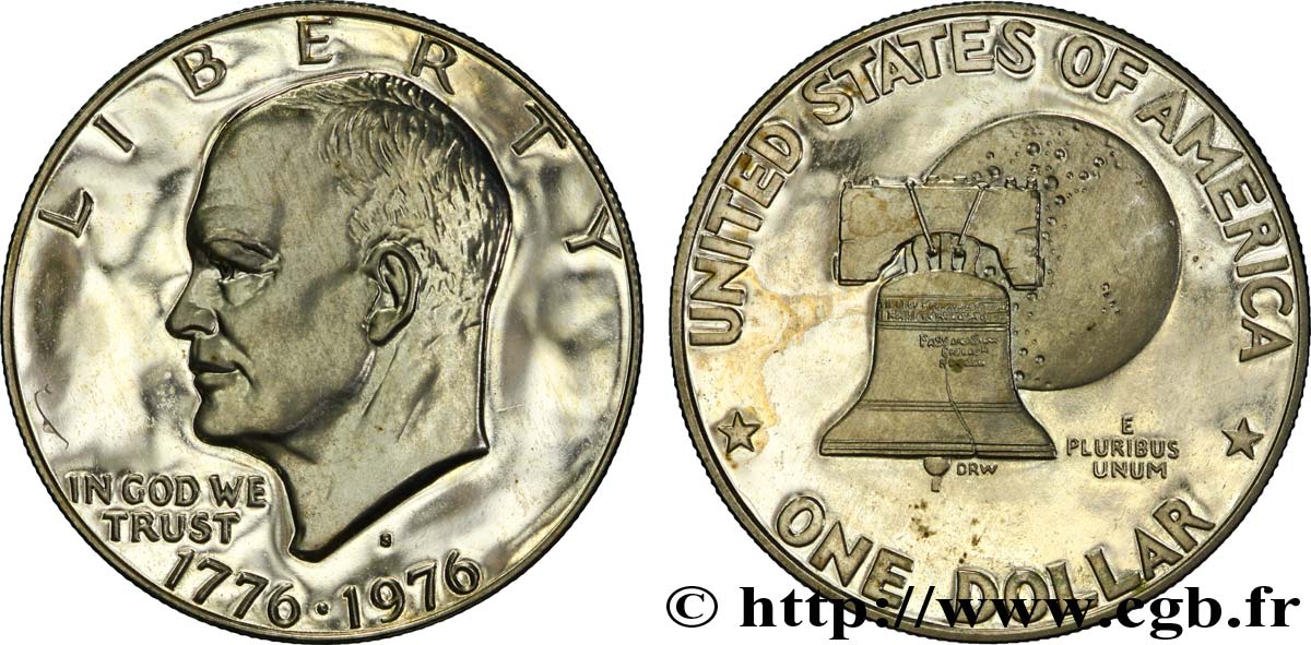 ÉTATS-UNIS D AMÉRIQUE 1 Dollar BE Eisenhower  1976 San Francisco - S SUP 