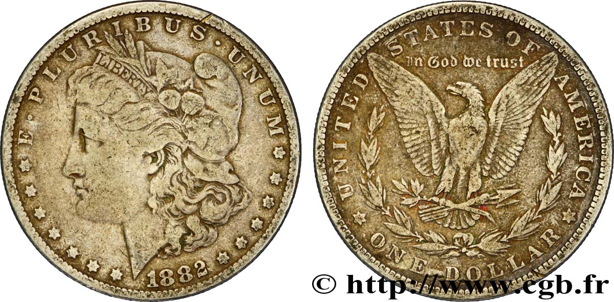 ÉTATS-UNIS D AMÉRIQUE 1 Dollar type Morgan 1882 Philadelphie TB+ 