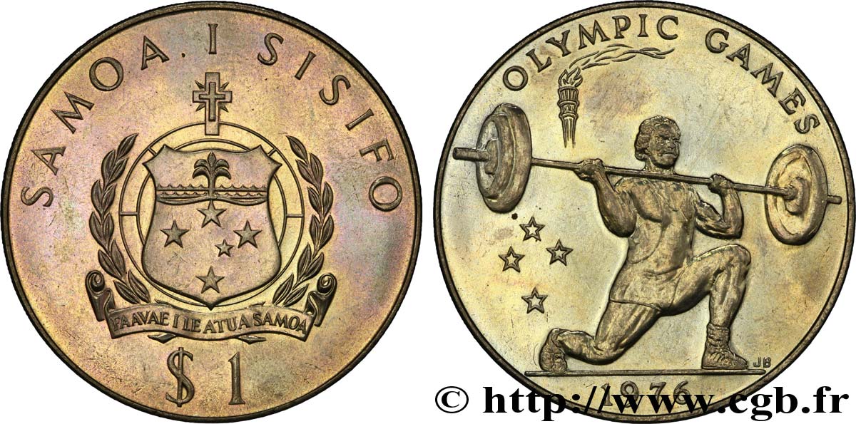 SAMOA Ouest 1 Tala emblème / haltérophilie 1976  SUP 