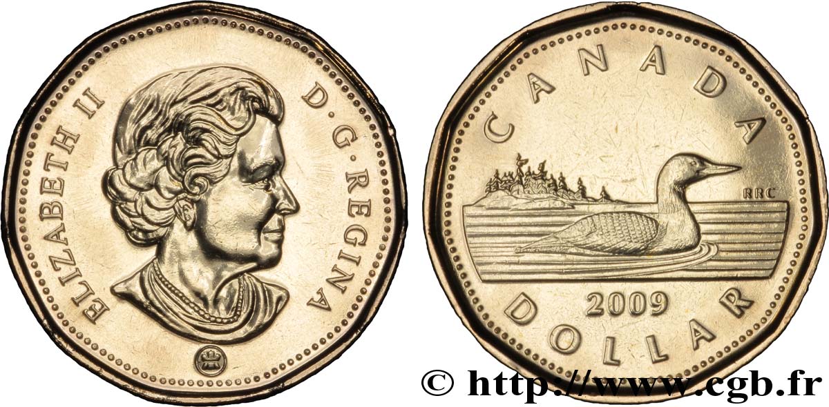 CANADá
 1 Dollar Elisabeth II / Canard 2009  SC 